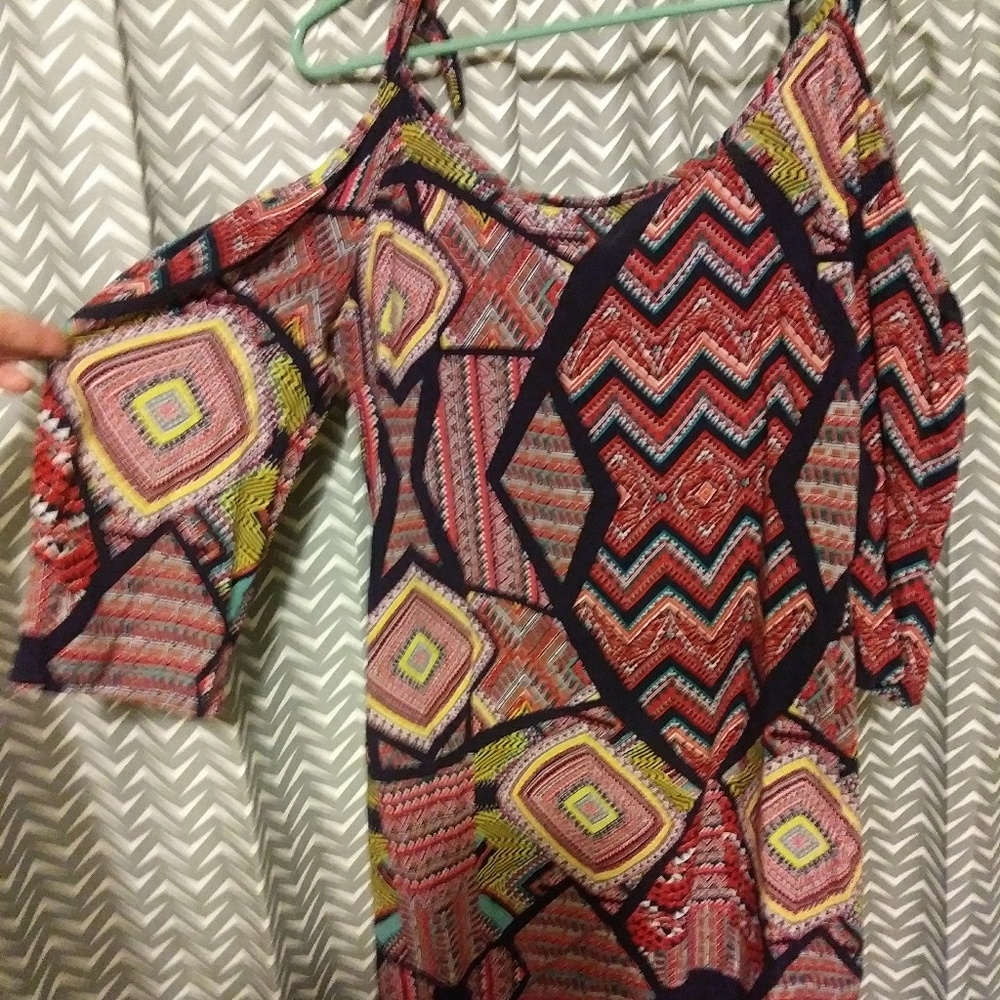 Mini cold shoulder dress